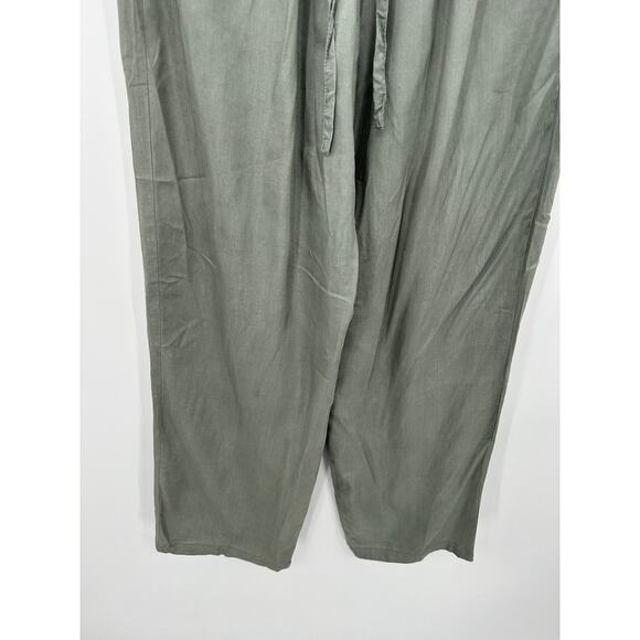 Selene Paris Sport Pants Women SMALL Green Elastic Waist Drawstring 100% Silk - Picture 4 of 8